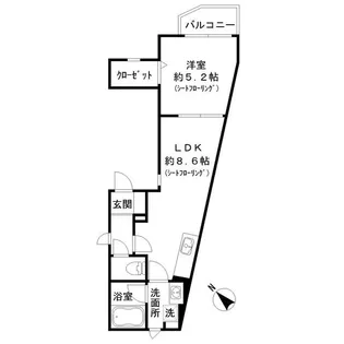 フローラ戸越公園【2階】の間取り