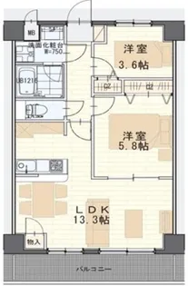 アズールコート名取【2階】の間取り