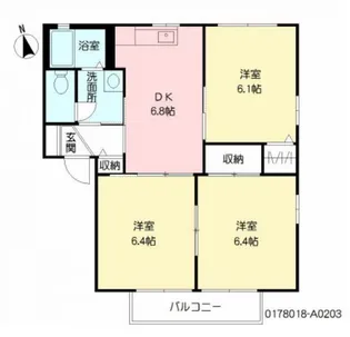 ドルチェ A棟【2階】の間取り