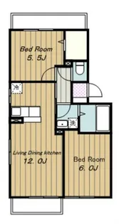 ジュヴァンセルB【1階】の間取り