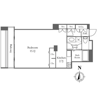 東京都中央区佃2【マンション】の間取り