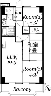 埼玉県飯能市仲町【マンション】の間取り