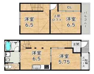 大阪府大阪市鶴見区今津北4【一戸建】の間取り