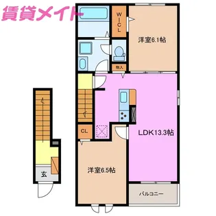 ベルメゾン シャトン II【2階】の間取り
