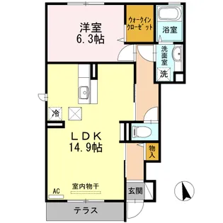 ライブコート A棟【1階】の間取り