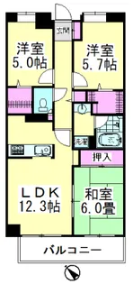 シャトルリープ竹ノ塚【2階】の間取り