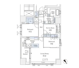 グランスイート千代田麹町【13階】の間取り