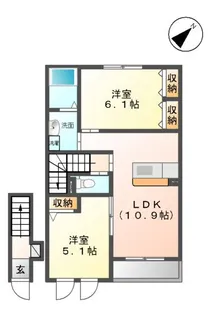 ウイングコートK(Wing Court K)【2階】の間取り