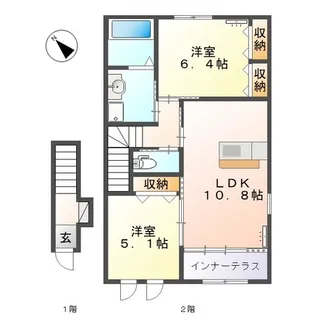 徳島県小松島市小松島町字中筋【アパート】の間取り