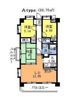 アスピシャス【5階】の間取り
