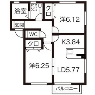 カンパーニュ 弐番館【1階】の間取り