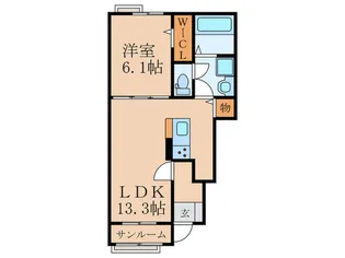 フルール レジデンスII【1階】の間取り