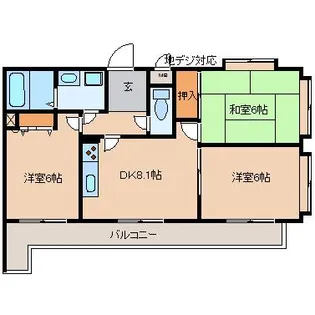 ヒルサイドクラタ【2階】の間取り