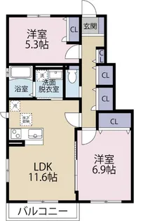 グランエスペランサ・ダイアC【1階】の間取り