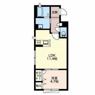 グランディールA【1階】の間取り