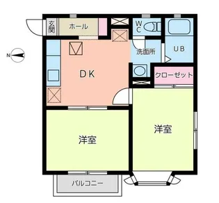 カーサ・ユタカC【2階】の間取り