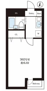 シャンブル東付中【3階】の間取り