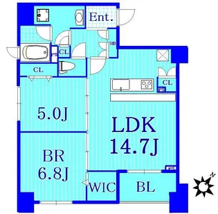 レジデンス横濱リバーサイド【7階】の間取り