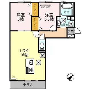 クレアシオンコート【1階】の間取り