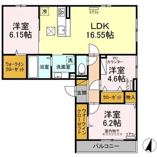 明幸 2番館【1階】の間取り