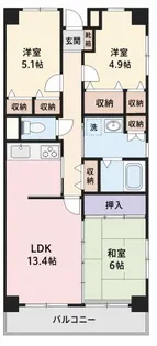 フェリスカーサ【4階】の間取り