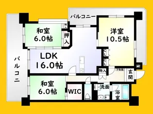 サンライフ企救丘駅前II【5階】の間取り