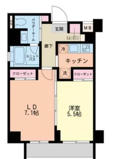 ミュージション門前仲町【7階】の間取り