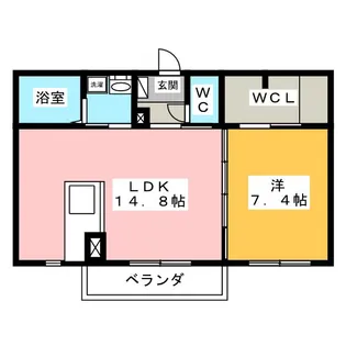 メゾンドールB棟【1階】の間取り