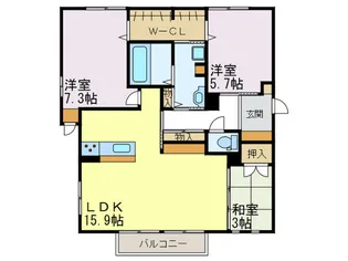 グランツF【2階】の間取り
