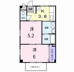 プラッツハオス南【2階】の間取り