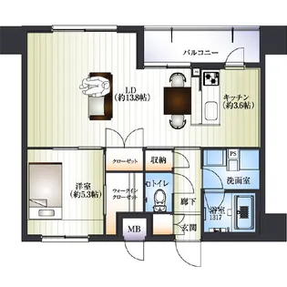 ラ・フォンテ熊本駅前【7階】の間取り