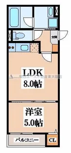 クラスティーネ若江西【3階】の間取り