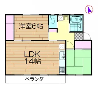 鵜野森団地I棟【5階】の間取り