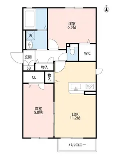 ミモザコート【1階】の間取り