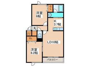 クインテッド16【2階】の間取り