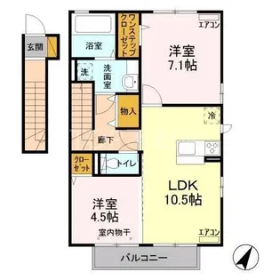 ジャルダンベールB【2階】の間取り