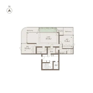 THE GRANDUO GAKUGEIDAIGAKU【2階】の間取り