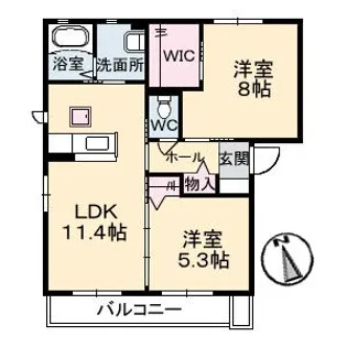 シャーメゾンマニエールII B棟【1階】の間取り