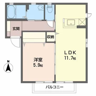 ルミエール D【1階】の間取り