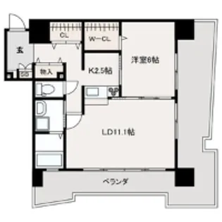 サンシャインプリンセス北九州【6階】の間取り