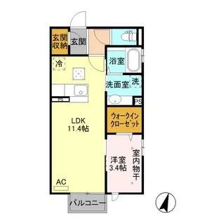 ブライト・フルール【1階】の間取り