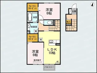 クローバーハウスE【2階】の間取り