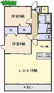 ルネスガーデンコート【1階】の間取り