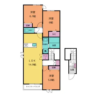 Celestia(セレスティア)【2階】の間取り