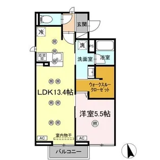 ディアライズ河内【2階】の間取り
