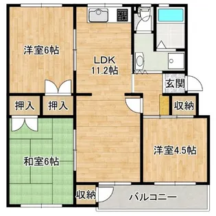 高倉台10団地44号棟【5階】の間取り