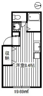 ハイマァト壱番館【1階】の間取り