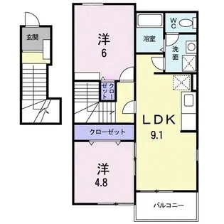 オアシスB【2階】の間取り