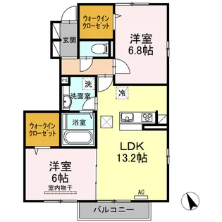 マイ・カーサB棟【1階】の間取り