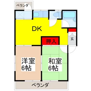 KKレジデンス若栗【2階】の間取り